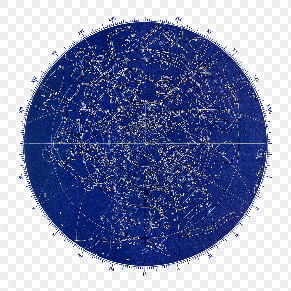 Star map png illustration, transparent background. Remixed by rawpixel.