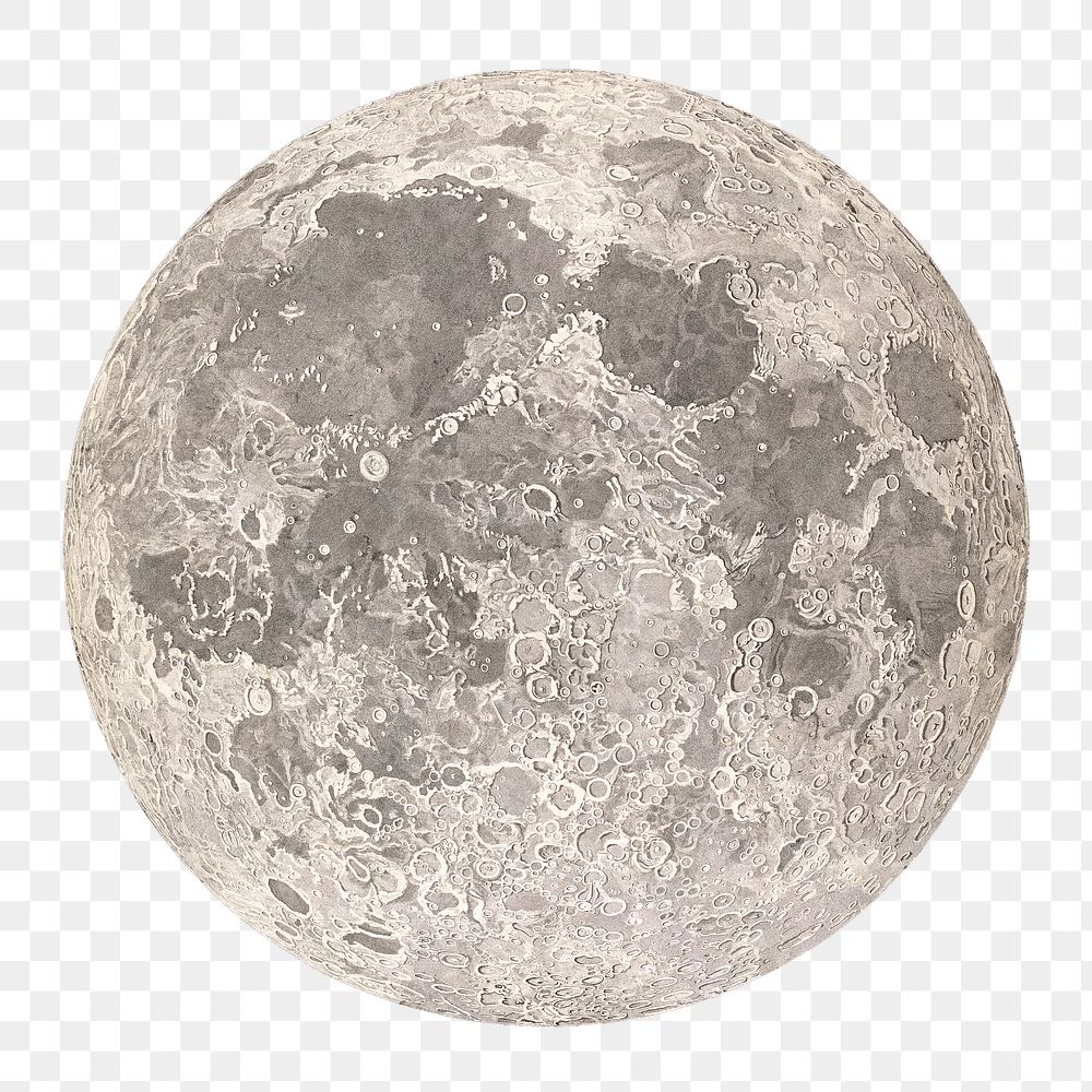 The moon png illustration, transparent background. Remixed by rawpixel.