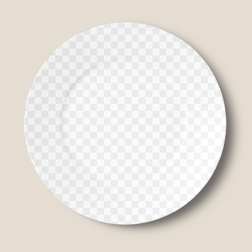 Porcelain plate png mockup, transparent design