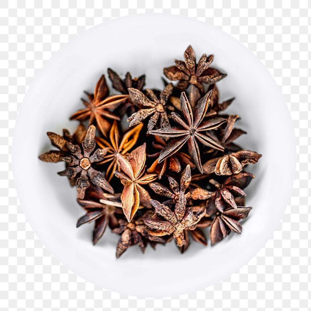 Star anise png food, transparent background