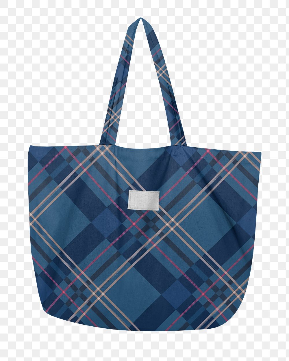 PNG Blue tote bag  transparent background