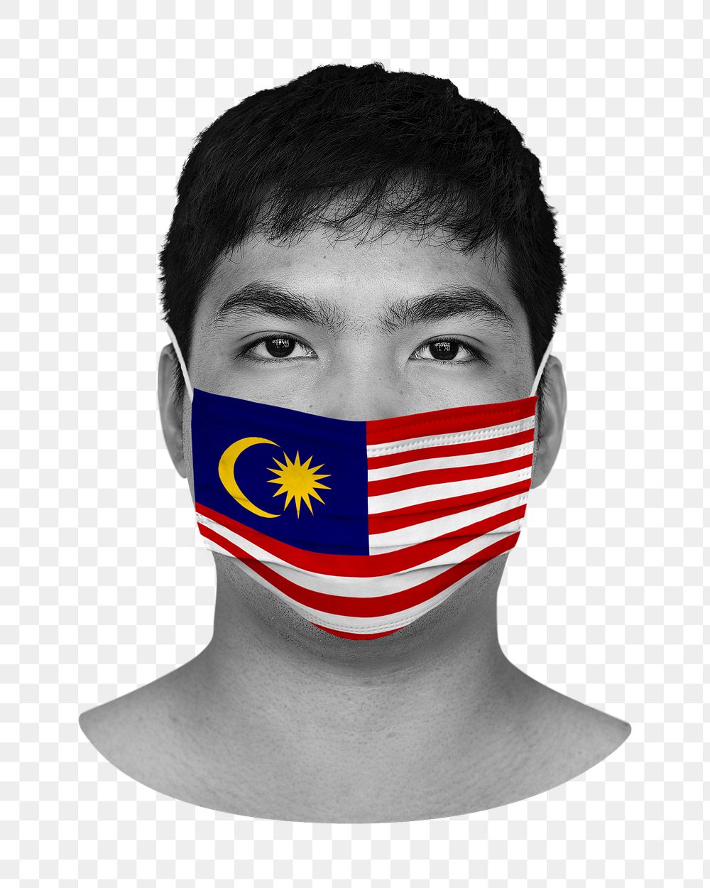 Malaysian man png, Covid-19 image on transparent background