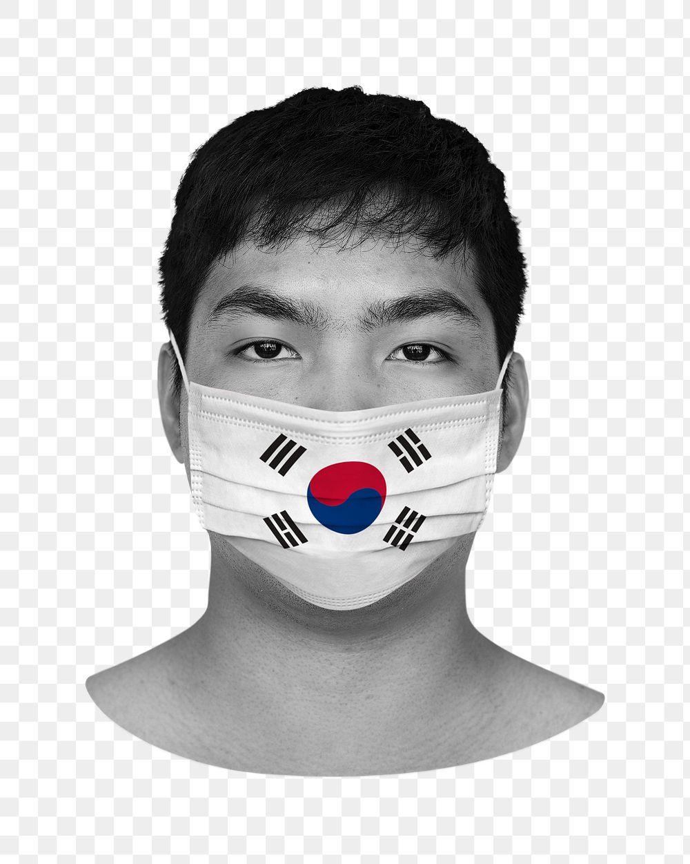 South Korean man wearing a face mask during coronavirus pandemic