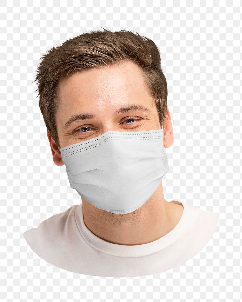 PNG man wearing face mask, collage element, transparent background