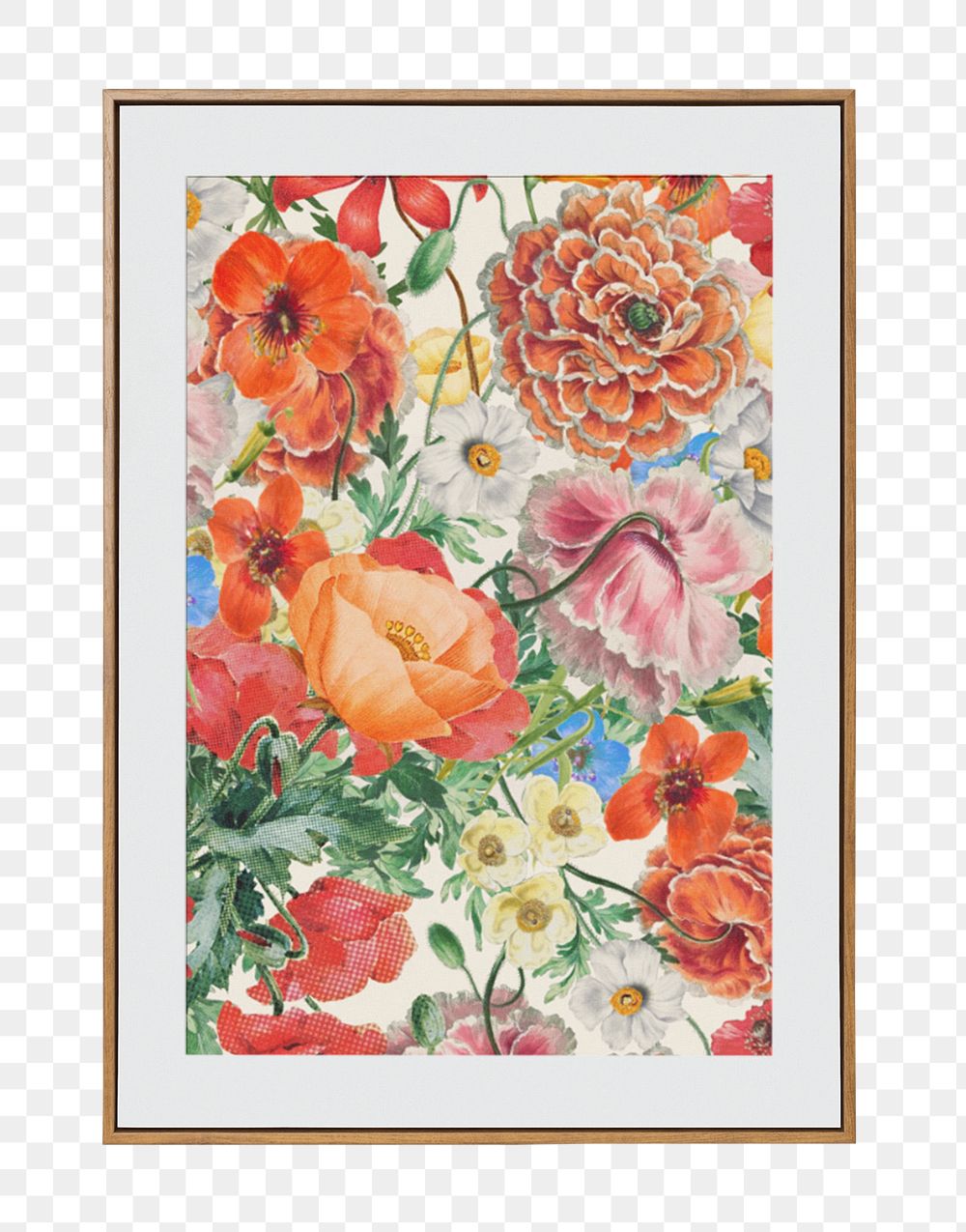 PNG Vintage floral picture frame transparent background