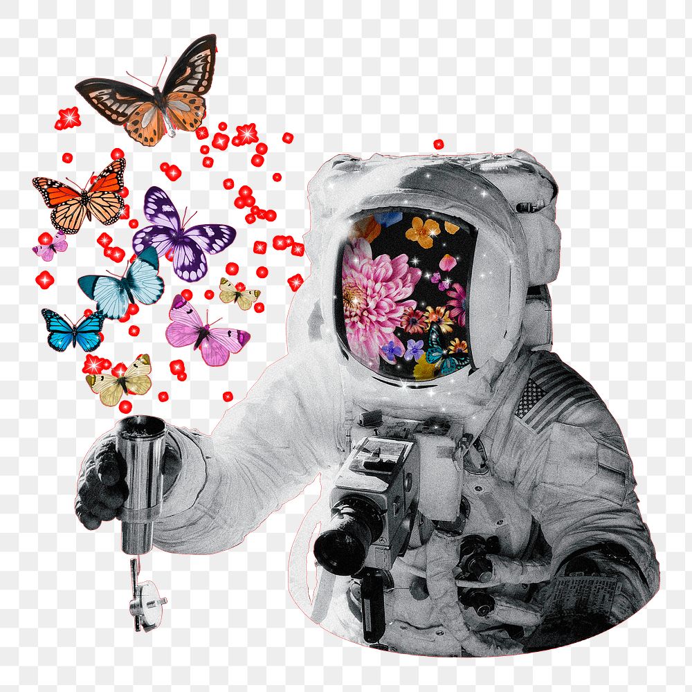 PNG astronaut remix, collage element, transparent background