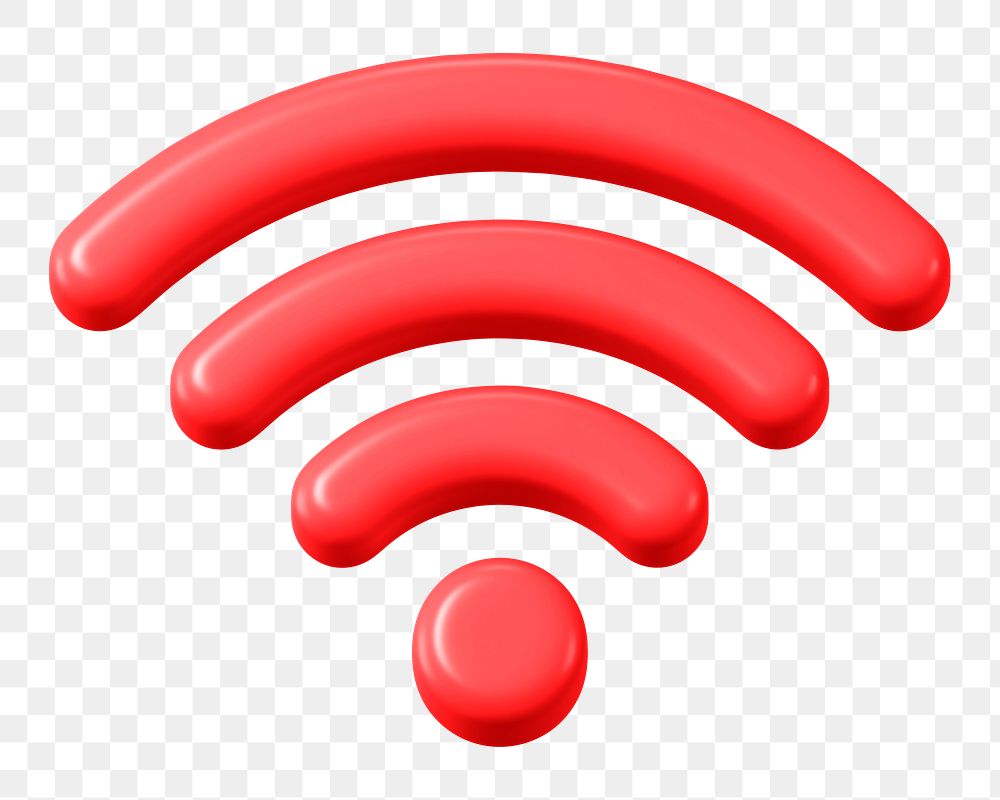 PNG 3D wifi signal icon, element illustration, transparent background