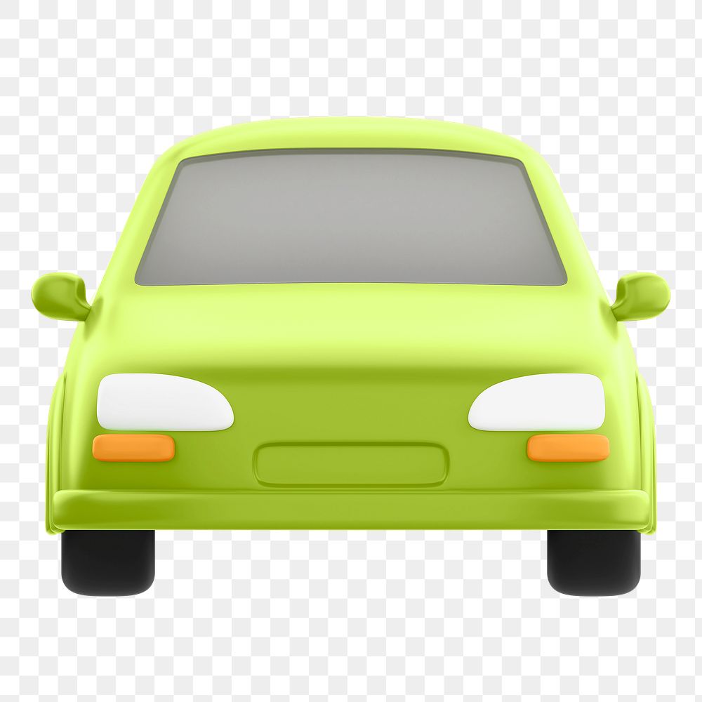 PNG 3D green car, element illustration, transparent background