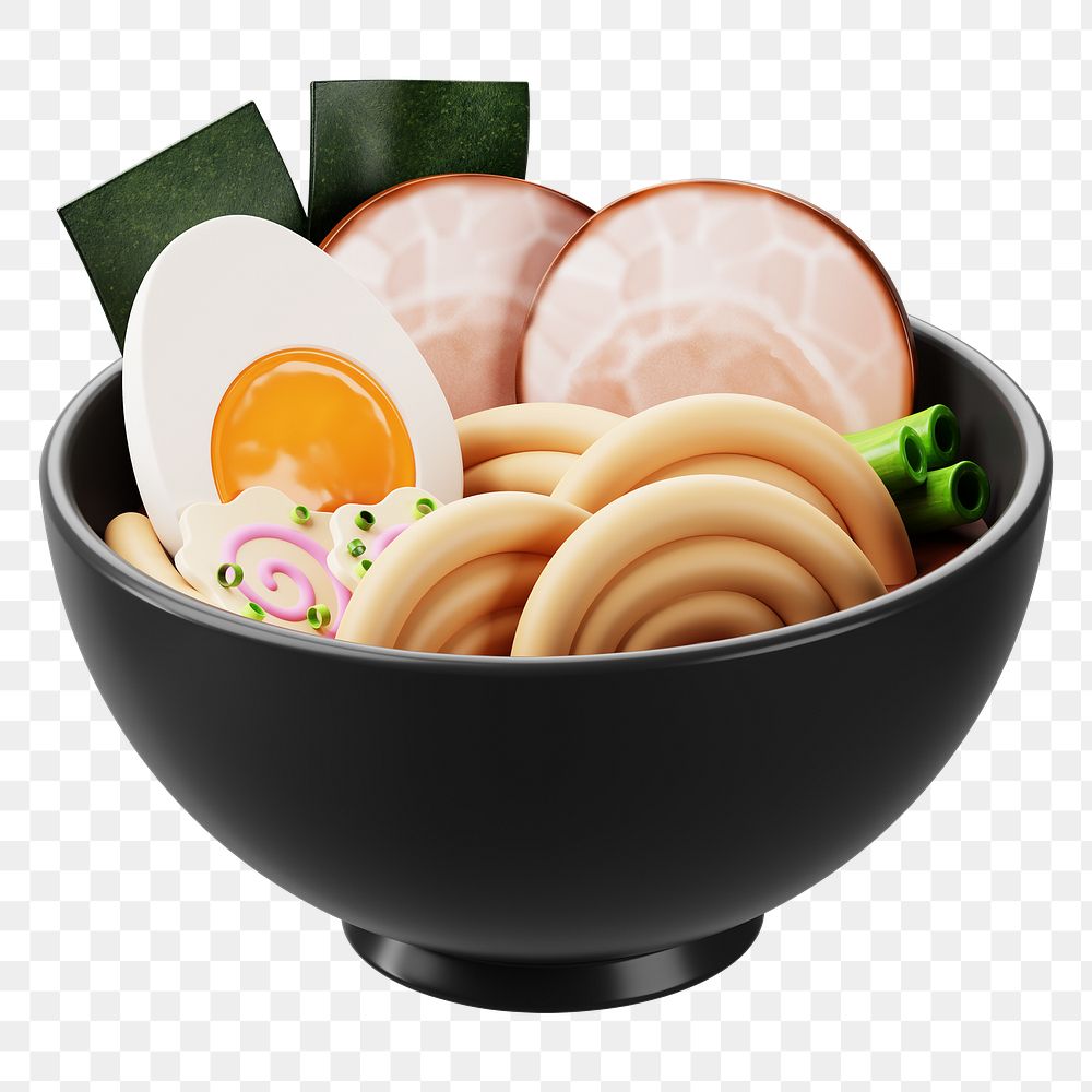 PNG 3D ramen noodle, element illustration, transparent background