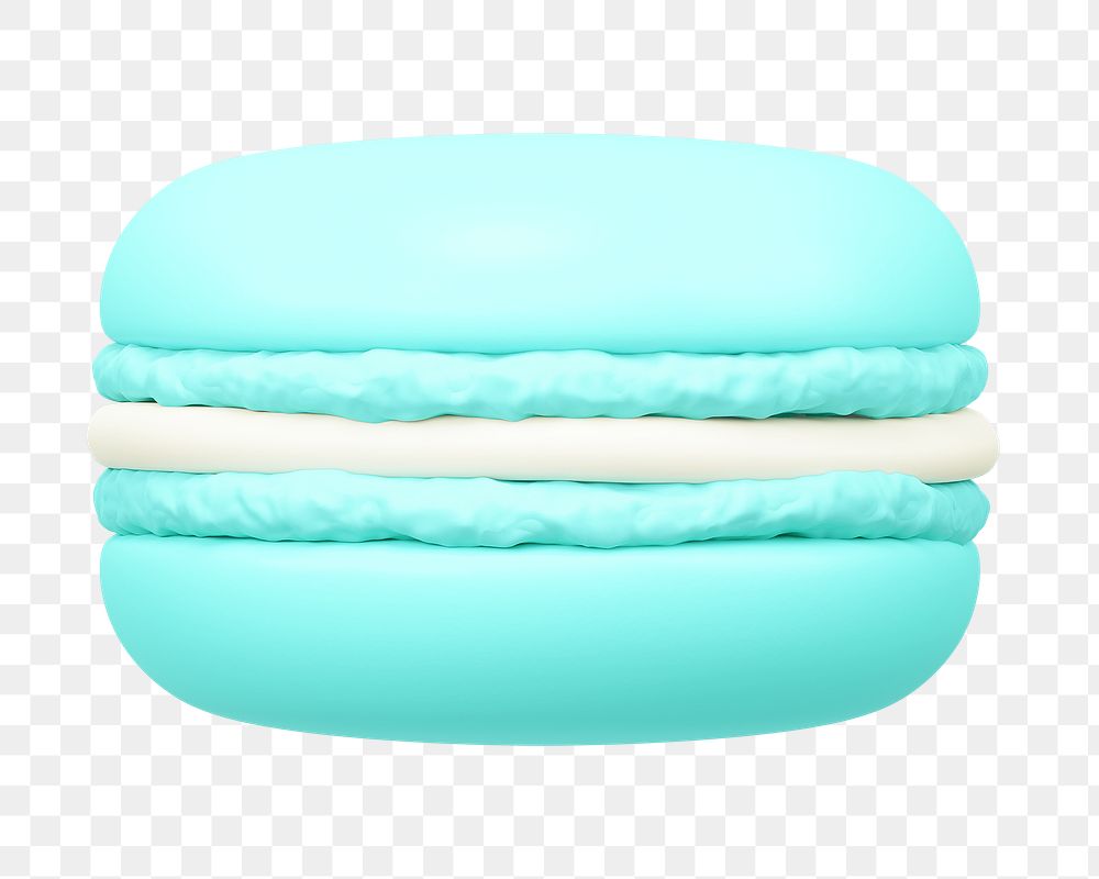 PNG 3D blue macaron, element illustration, transparent background