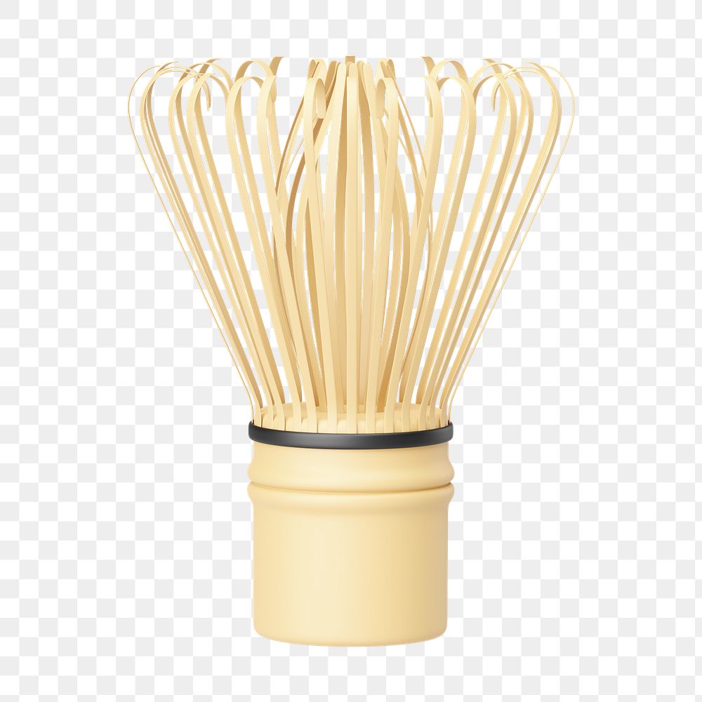 PNG 3D tea whisk, element illustration, transparent background