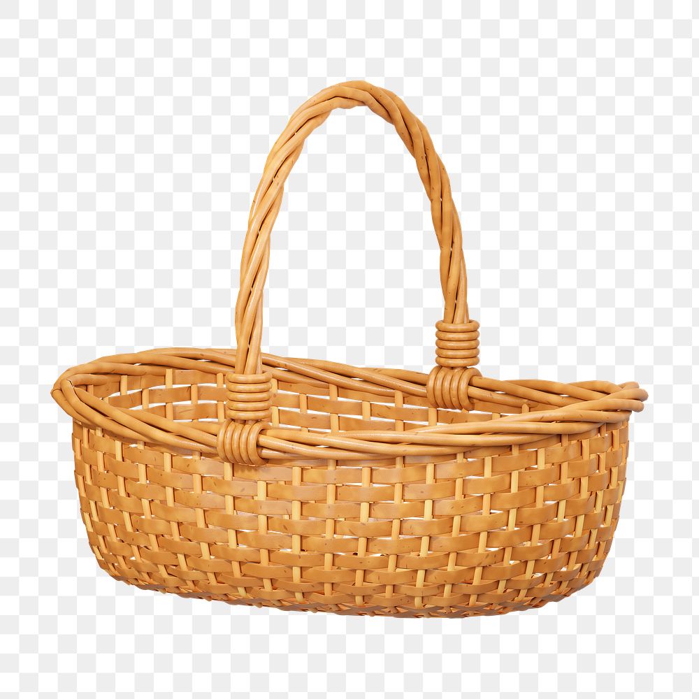PNG 3D picnic basket, element illustration, transparent background