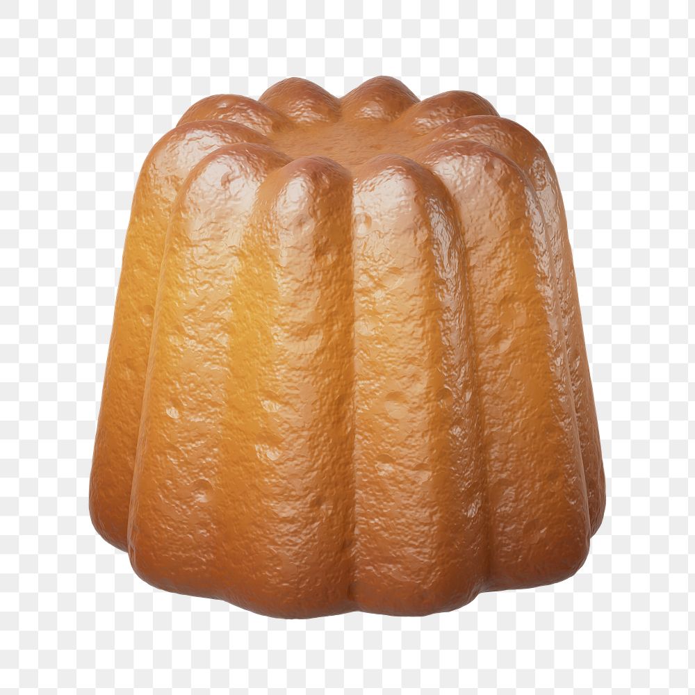 PNG 3D French caneles, element illustration, transparent background