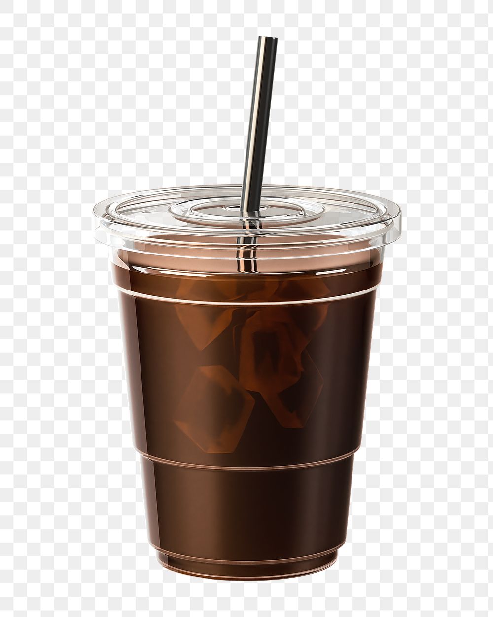 PNG 3D iced americano coffee, element illustration, transparent background