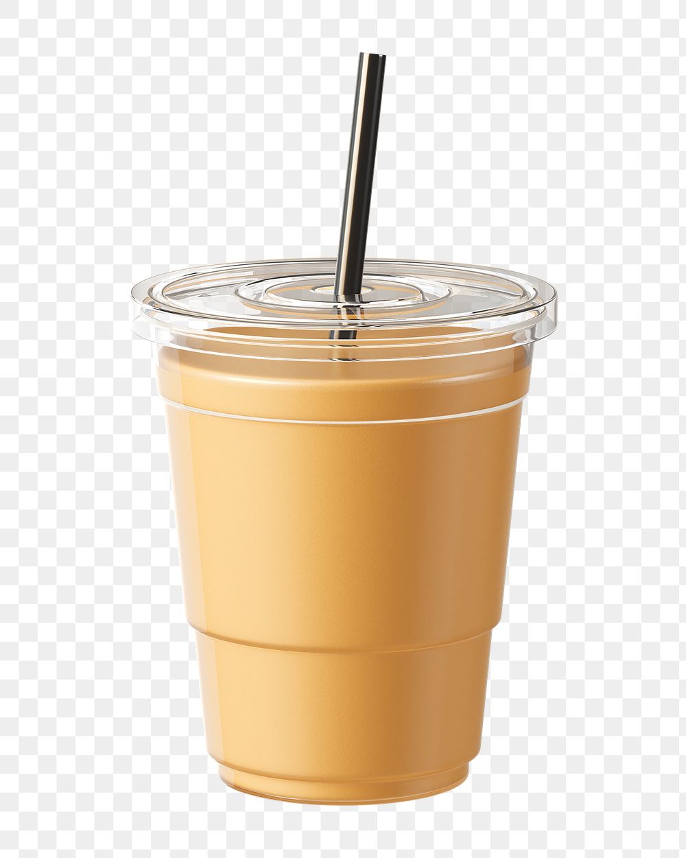 PNG 3D iced latte coffee, element illustration, transparent background