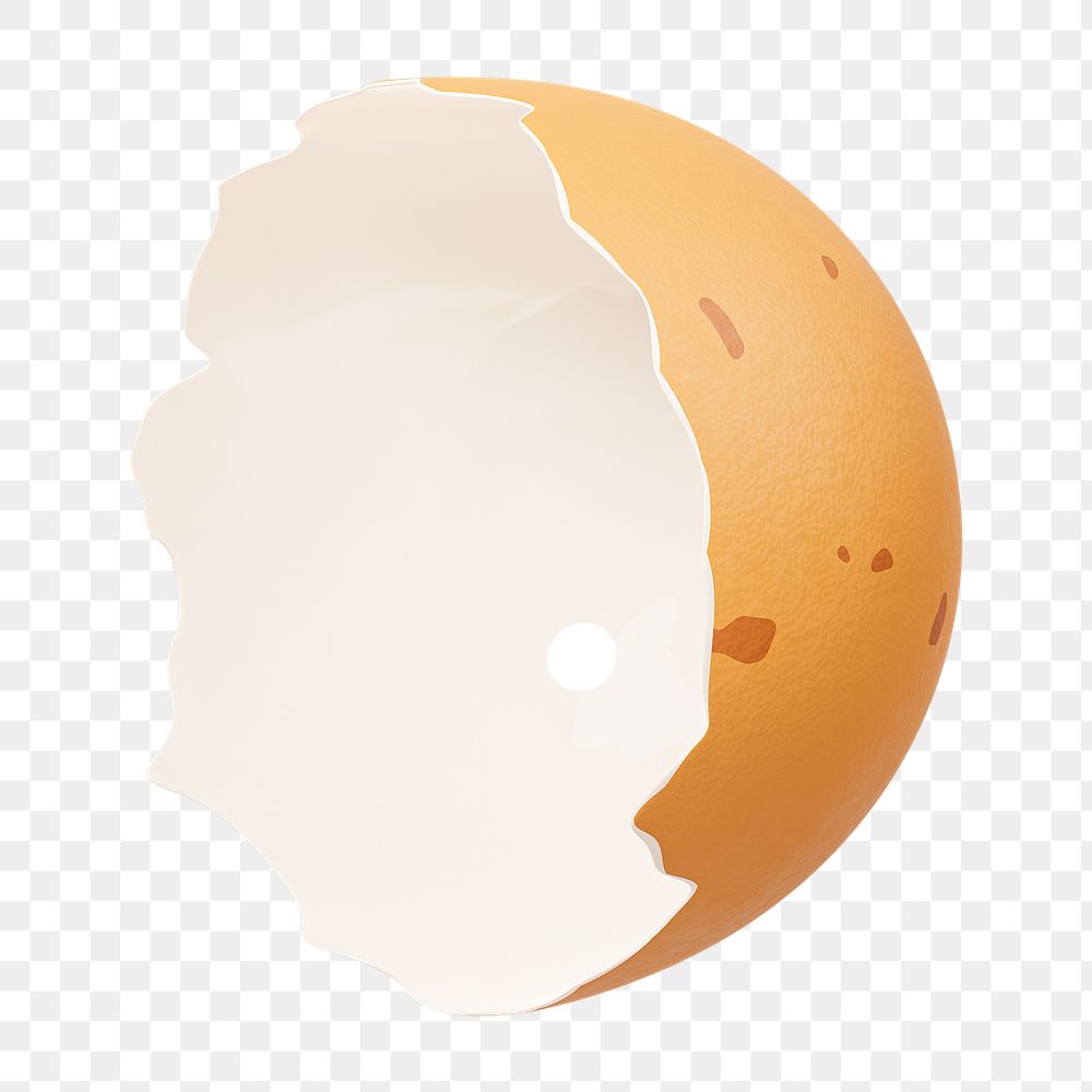 PNG 3D cracked egg shell, element illustration, transparent background