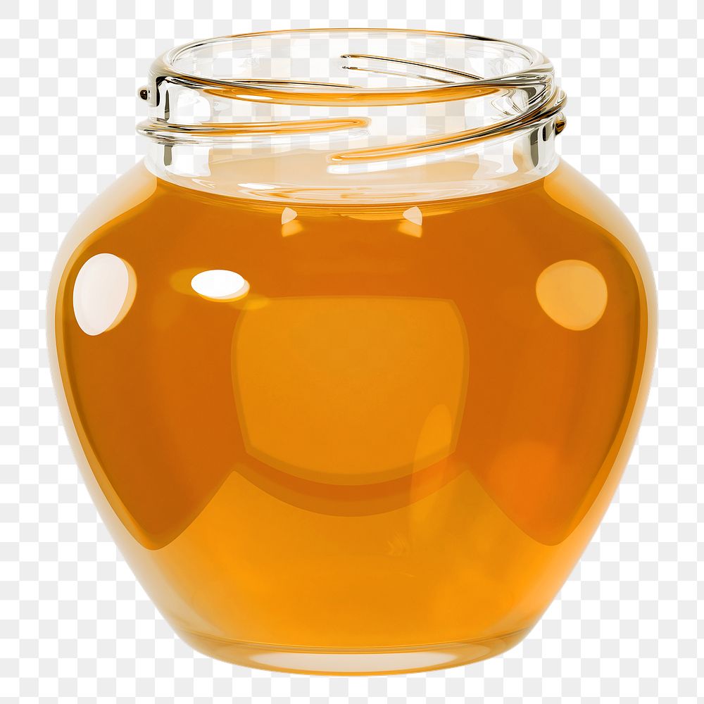 PNG 3D honey jar, element illustration, transparent background