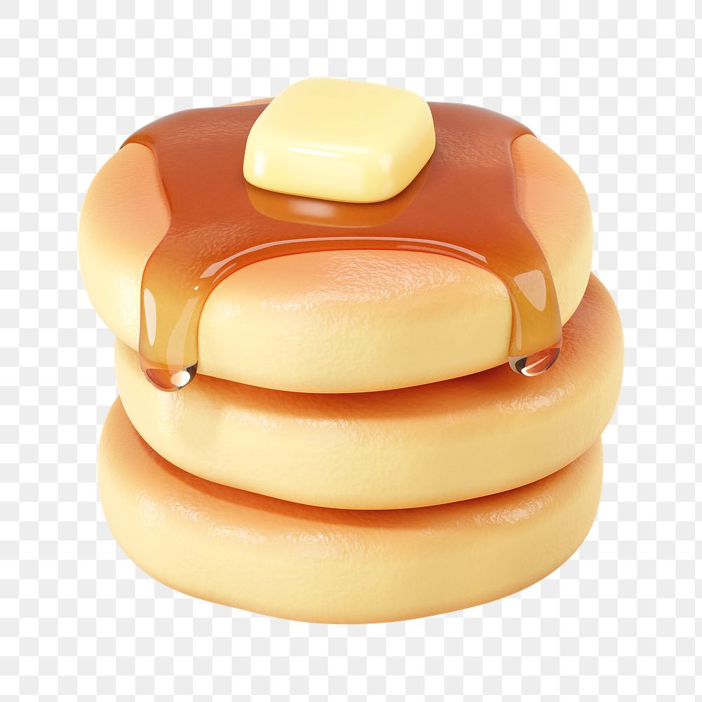 PNG 3D stacked pancakes, element illustration, transparent background