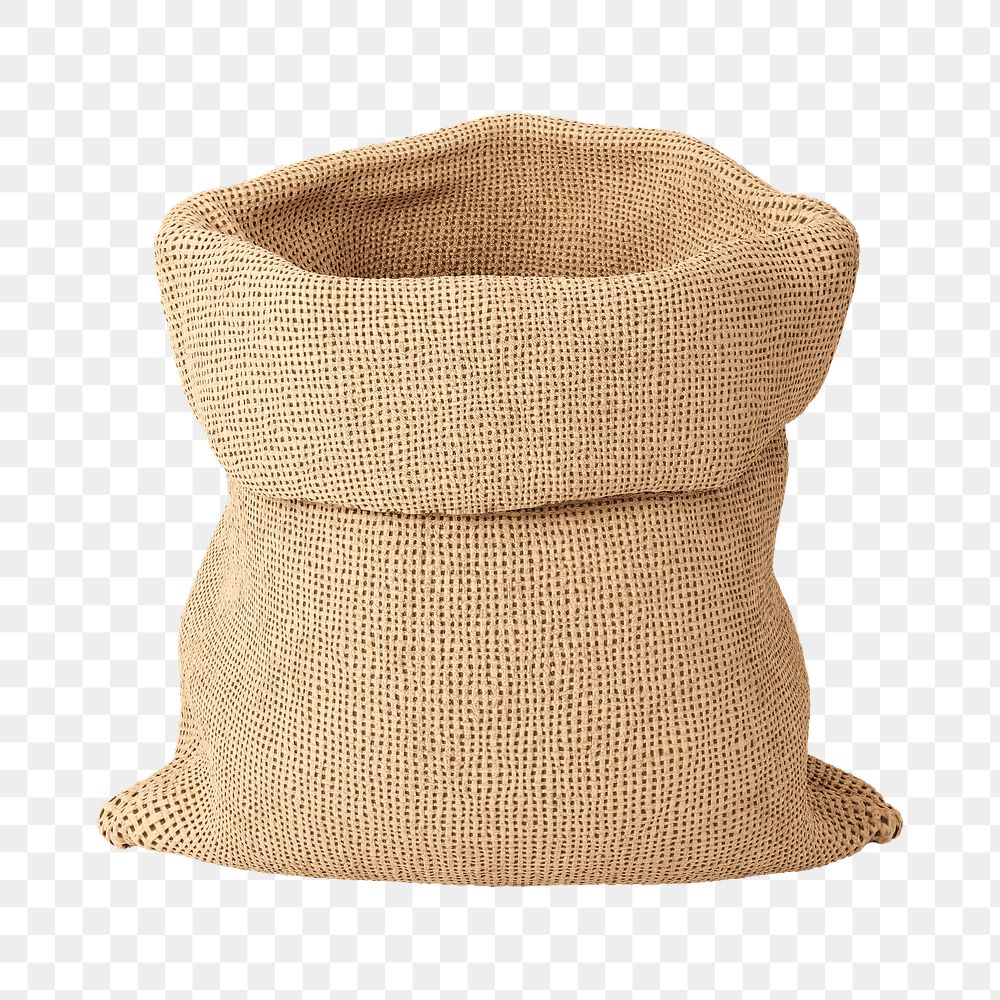 PNG 3D burlap sack, element illustration, transparent background