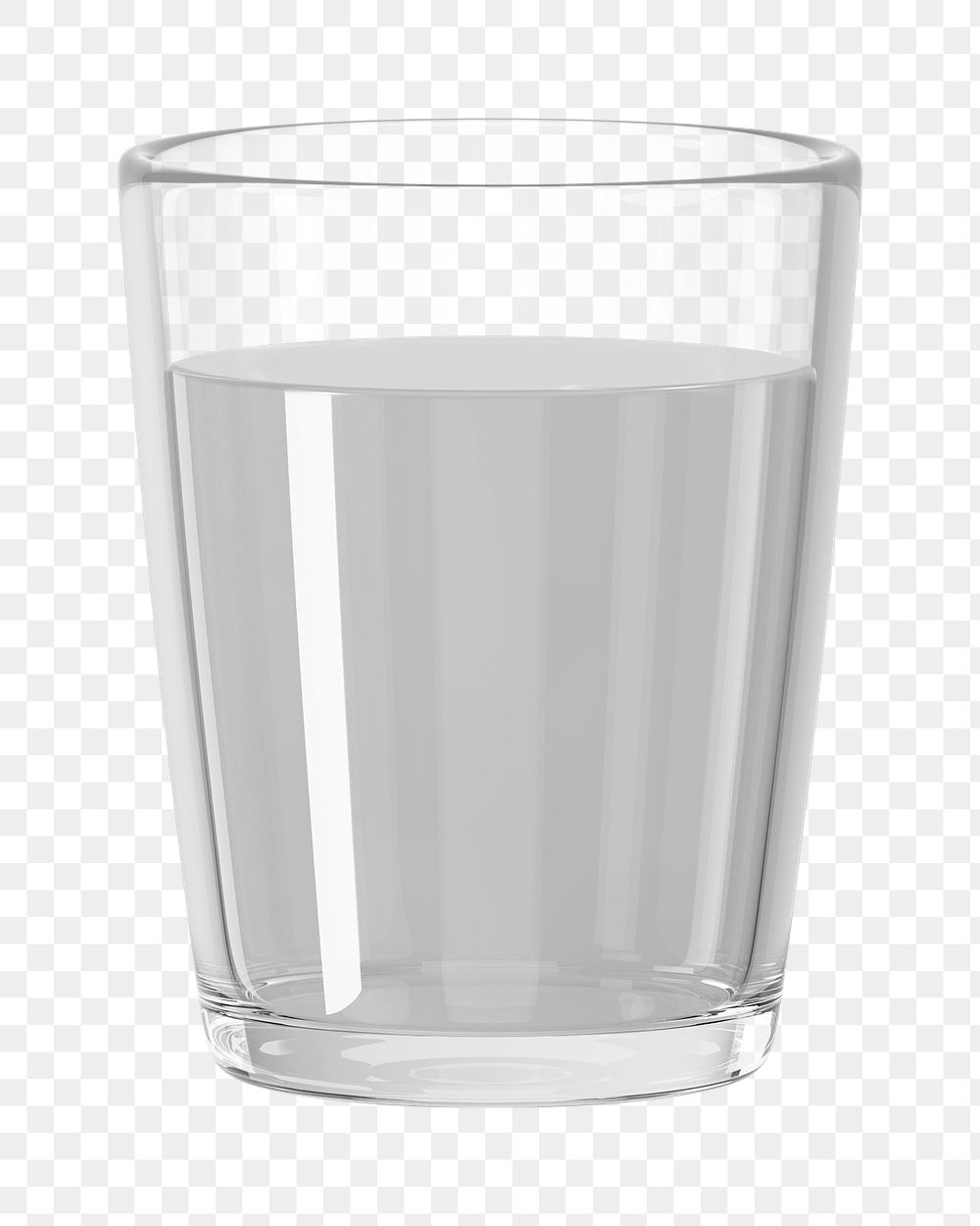 PNG 3D glass of water, element illustration, transparent background