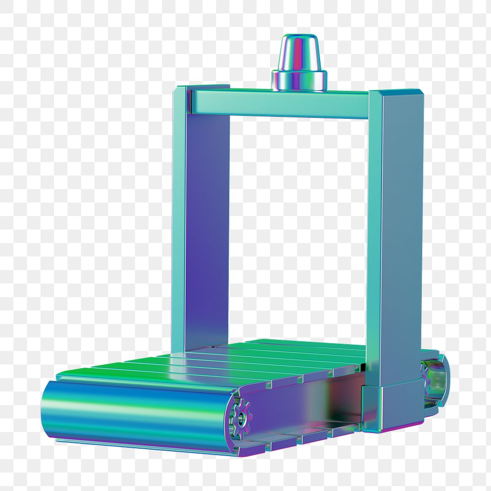 PNG 3D baggage scanner, element illustration, transparent background