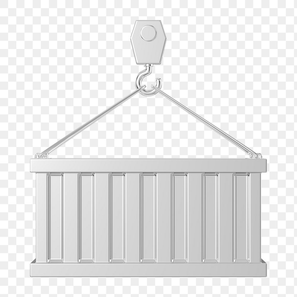 PNG 3D shipping container, element illustration, transparent background