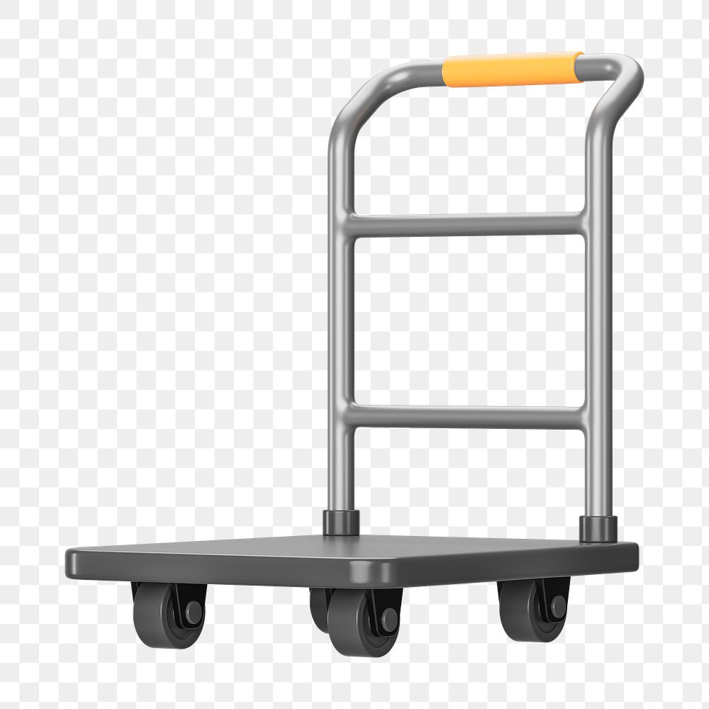 PNG 3D warehouse trolley, element illustration, transparent background