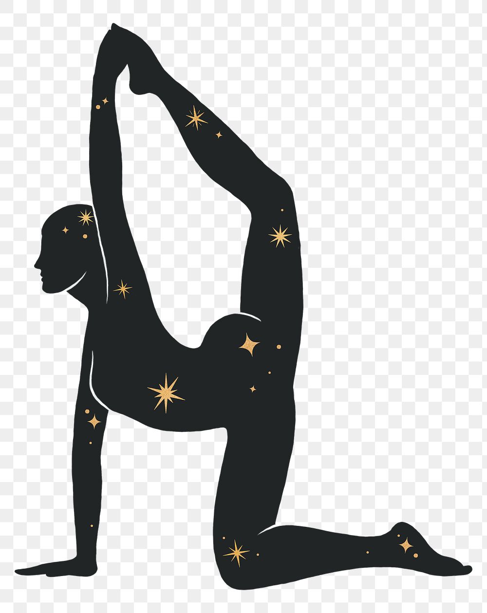 Png man doing yoga silhouette, transparent background