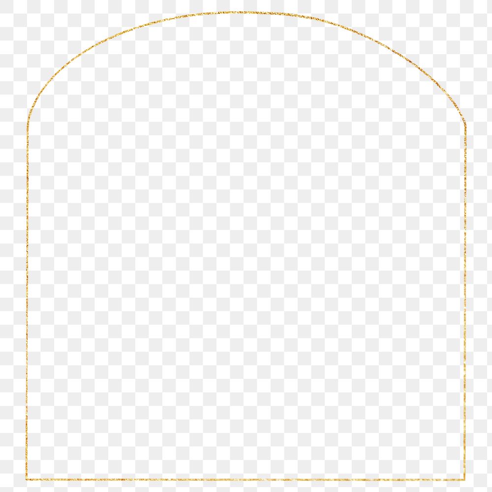 Png simple gold arch frame, transparent background