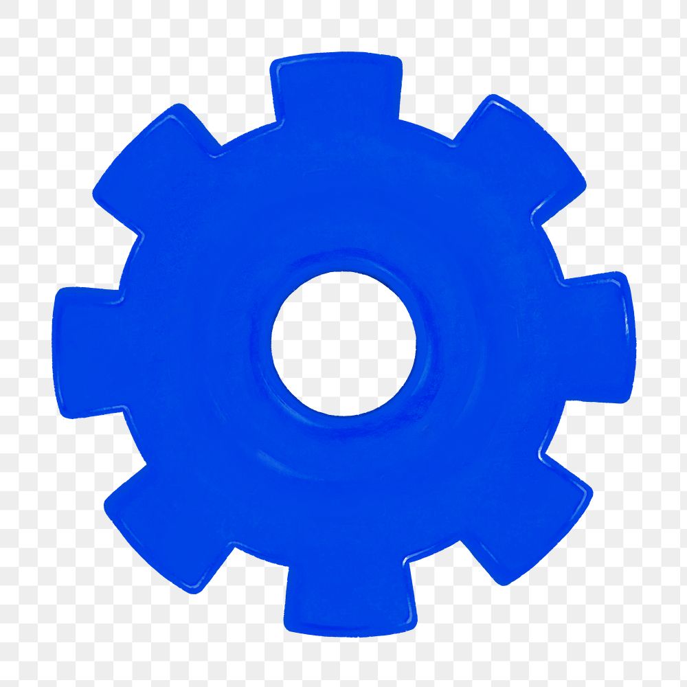 Blue cogwheel png, business graphic, transparent background