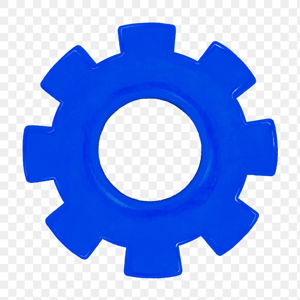 Blue cogwheel png, business graphic, transparent background