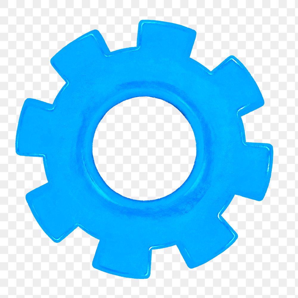 Blue cogwheel png, business graphic, transparent background