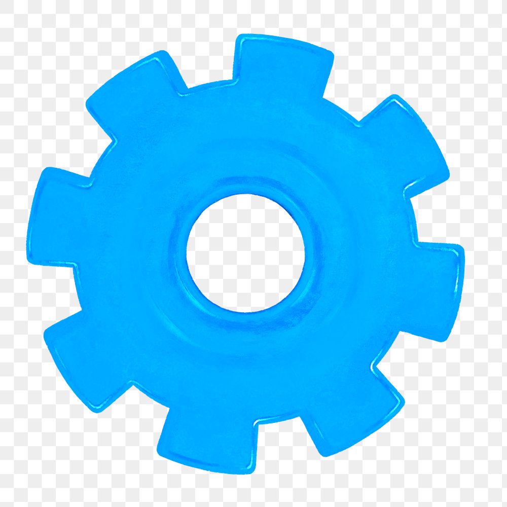 Blue cogwheel png, business graphic, transparent background