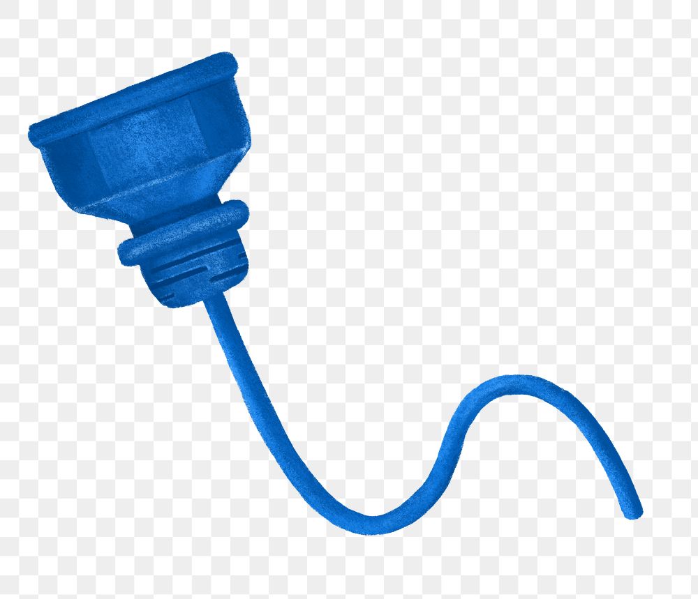 Blue plug cord png, transparent background