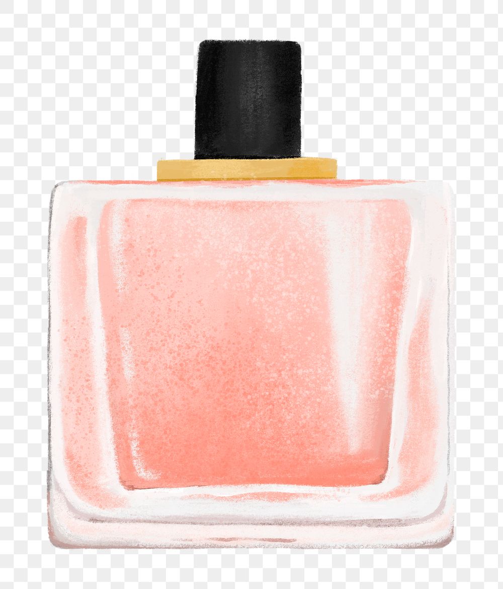 Pink perfume bottle png, fragrance illustration, transparent background