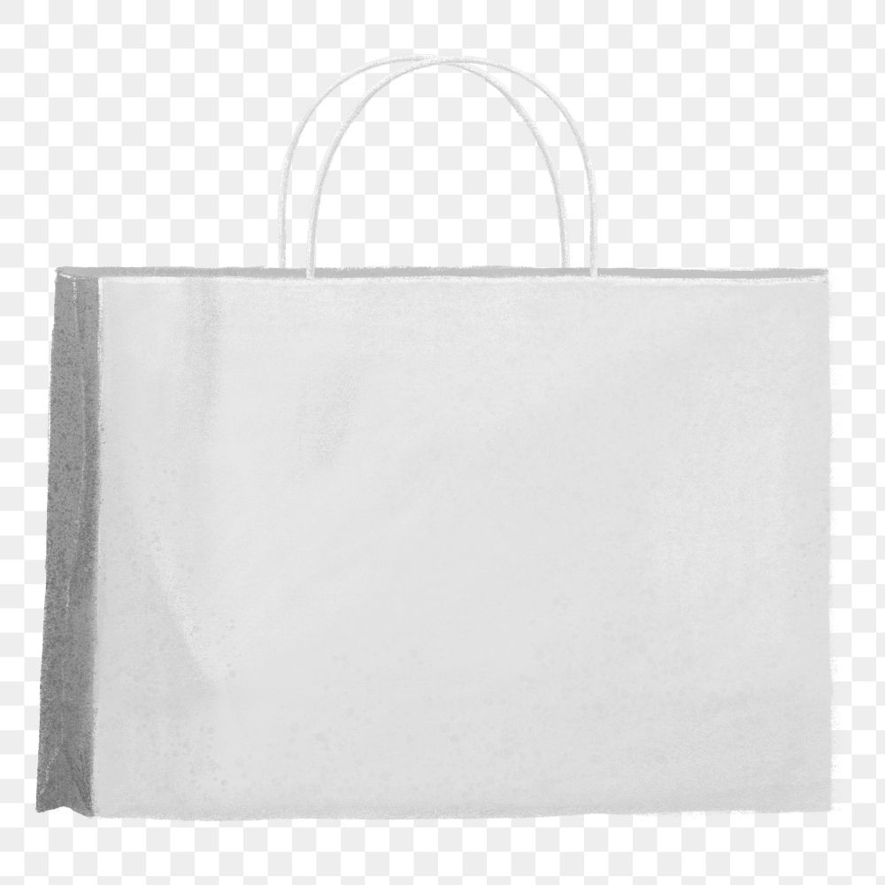 White shopping bag png sticker, transparent background