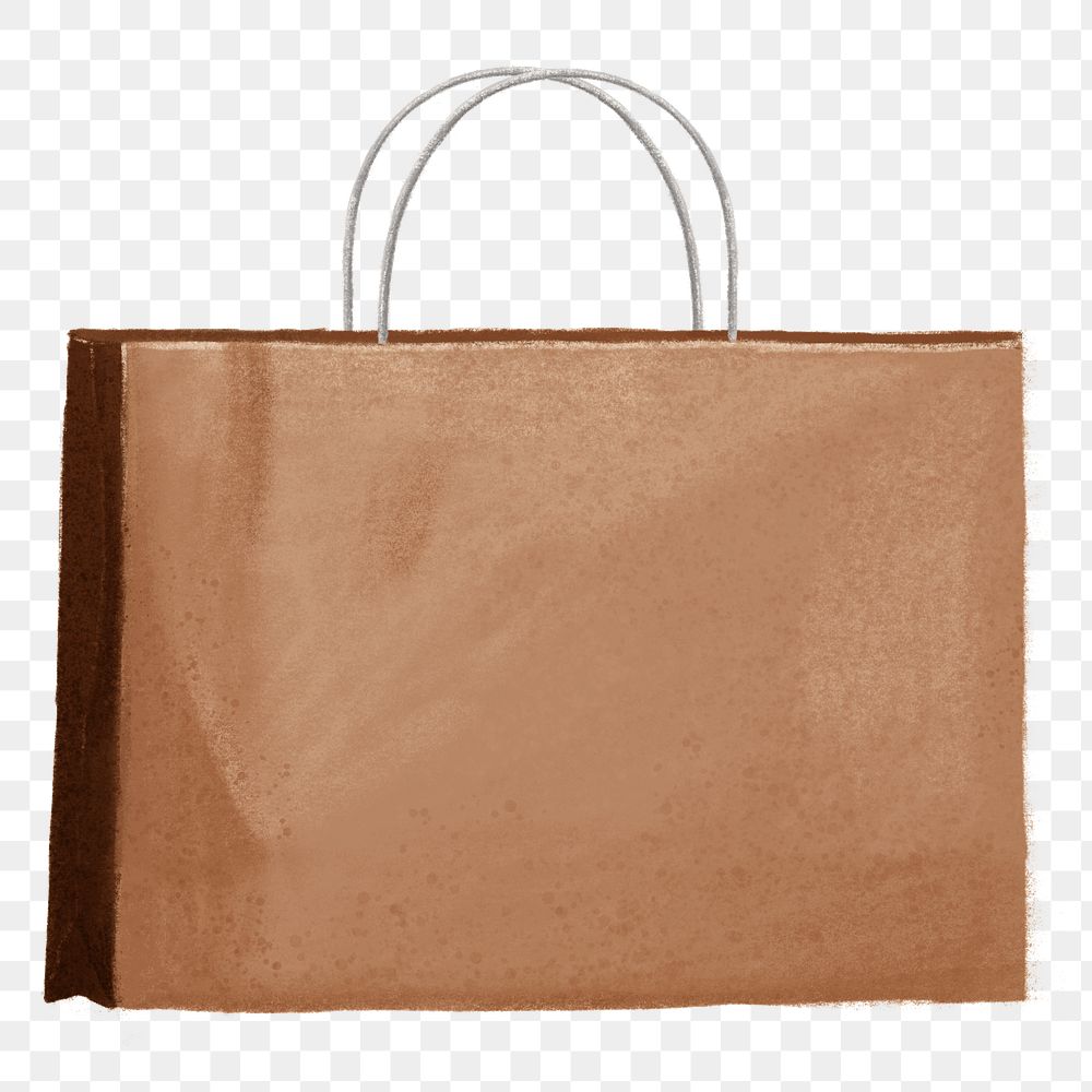 Paper shopping bag png sticker, transparent background