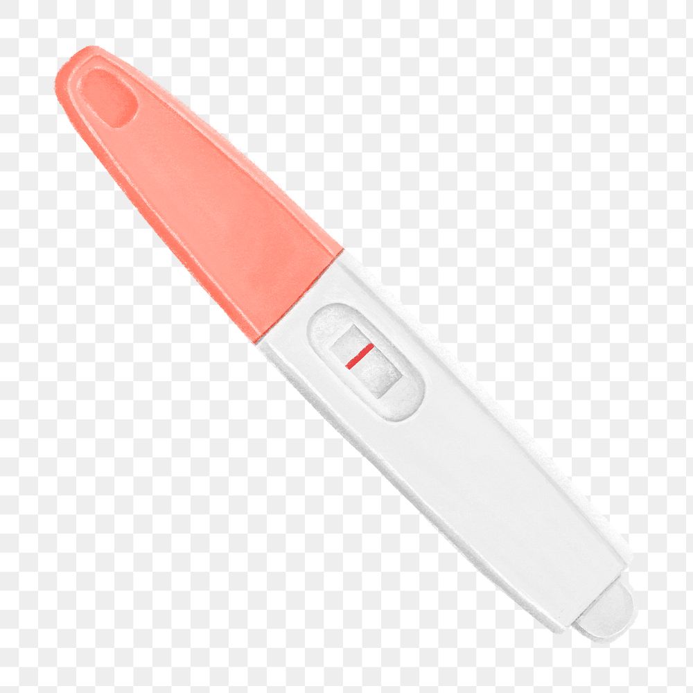 Negative pregnancy test png, women's health illustration, transparent background
