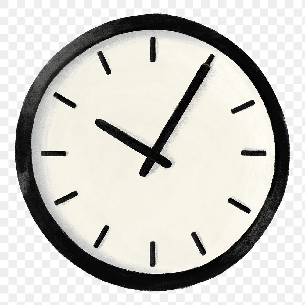 Wall clock png, business graphic, transparent background