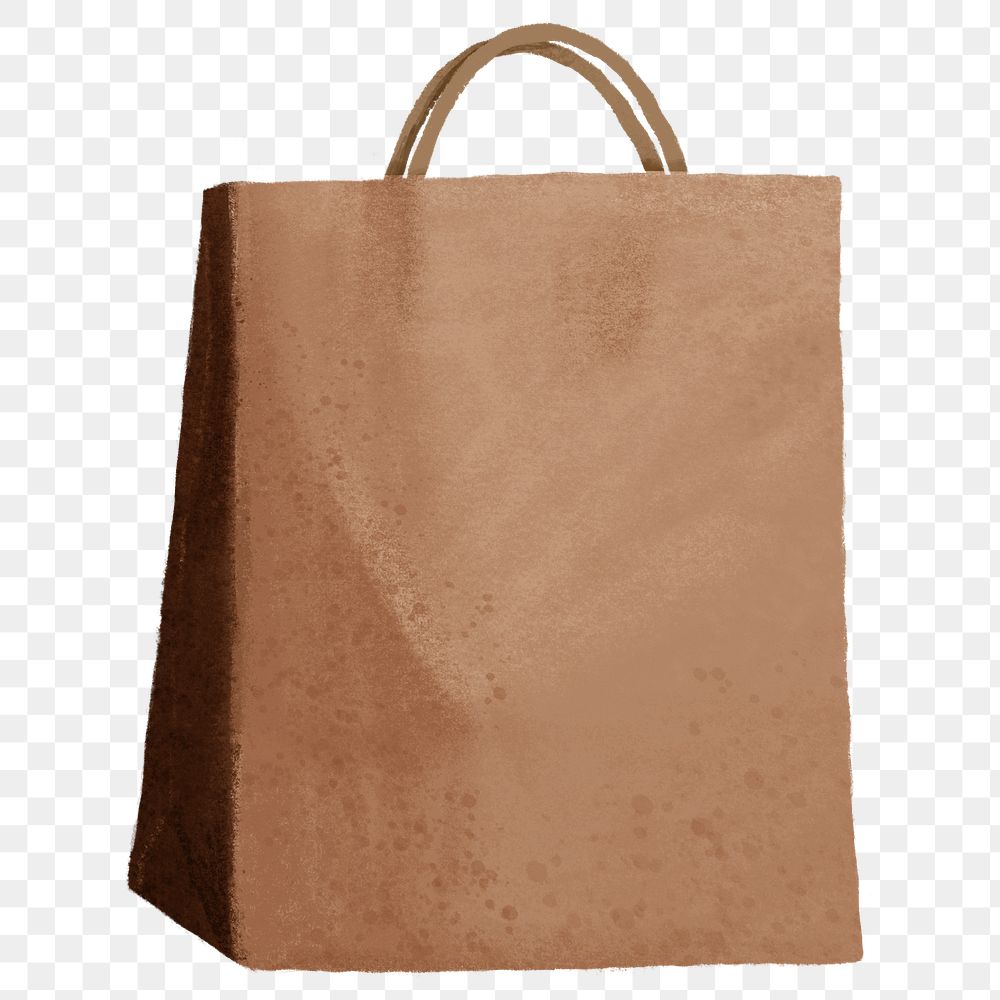 Paper shopping bag png sticker, transparent background
