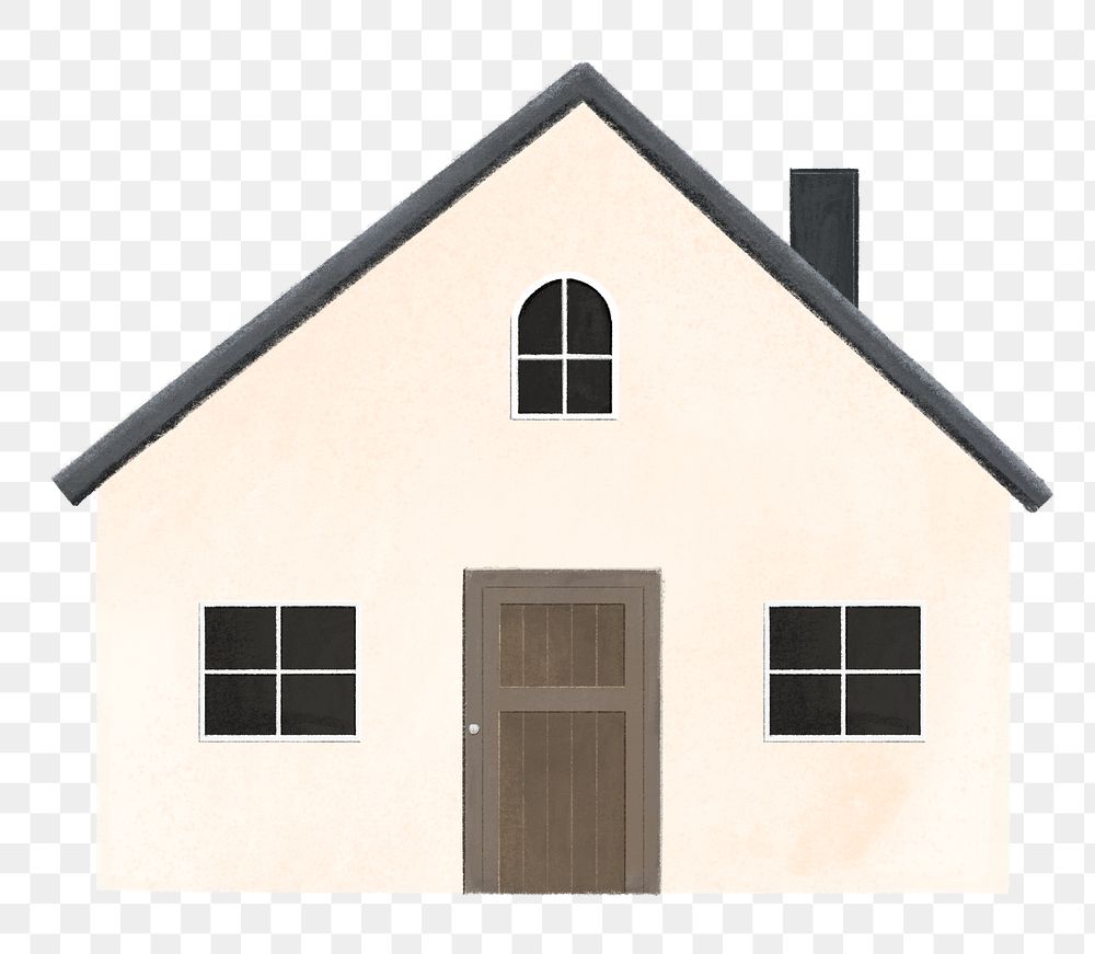 Simple house png, home illustration, transparent background