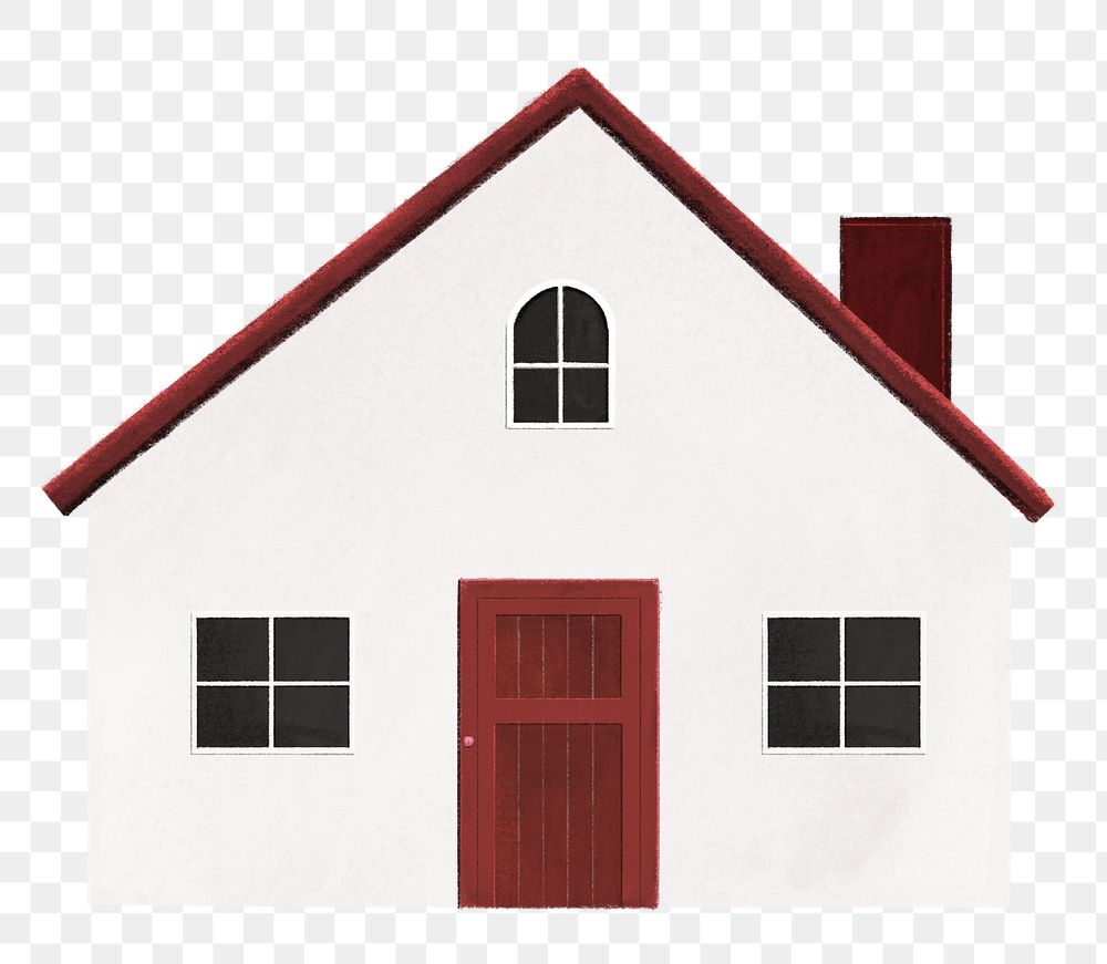 Simple house png, home illustration, transparent background