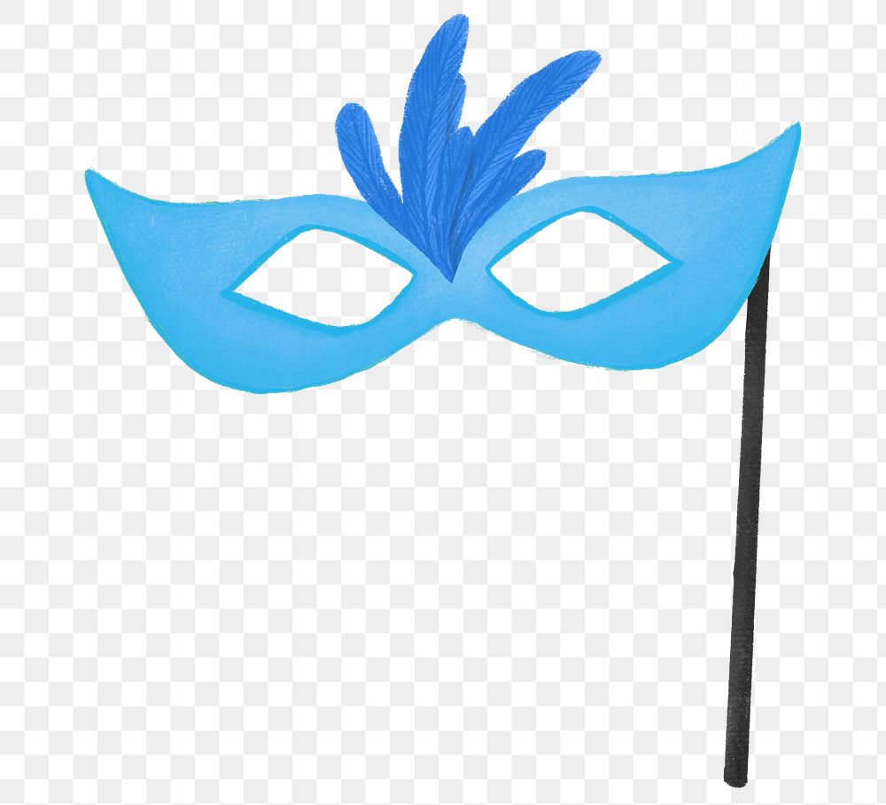 Blue masquerade mask png, transparent background