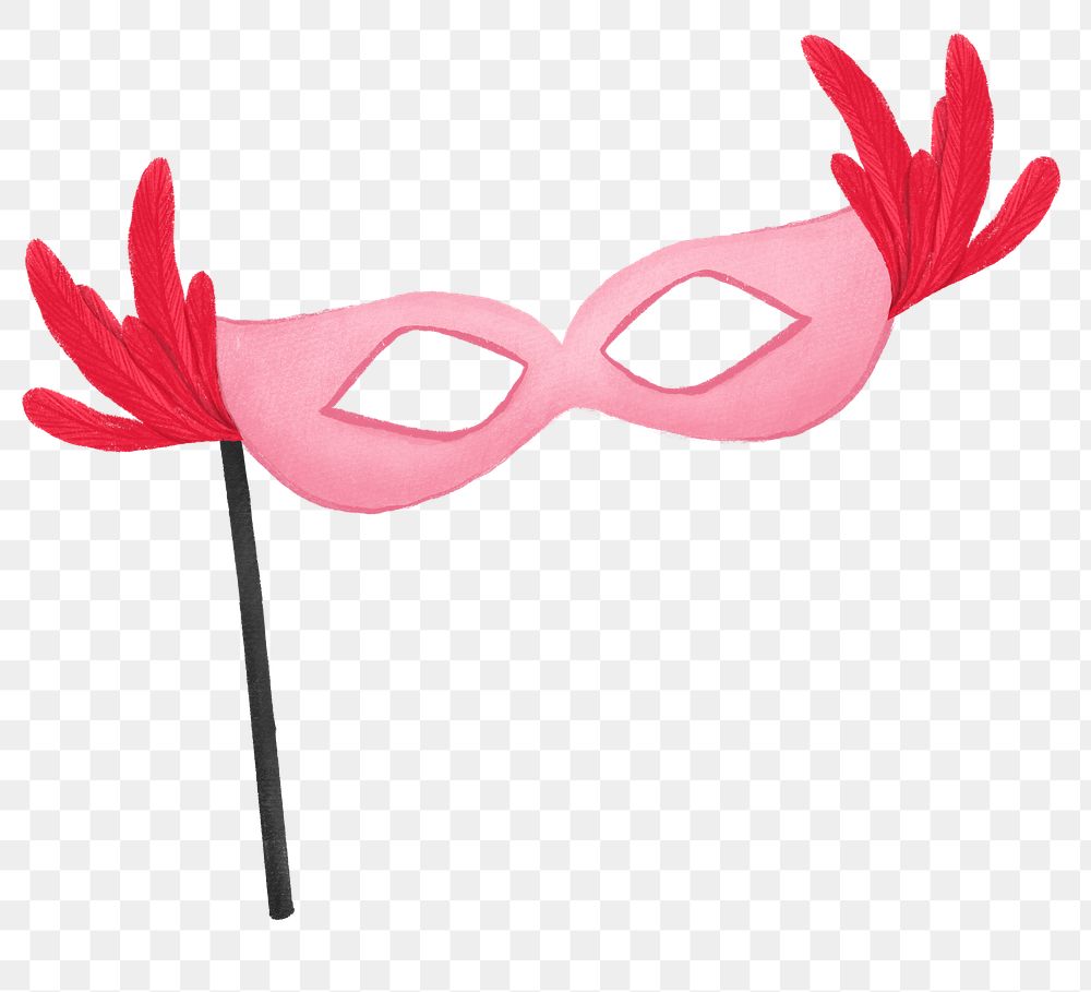 Pink masquerade mask png, transparent background