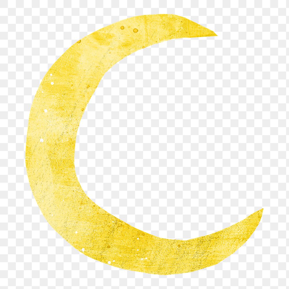 Crescent moon png, paper craft element, transparent background