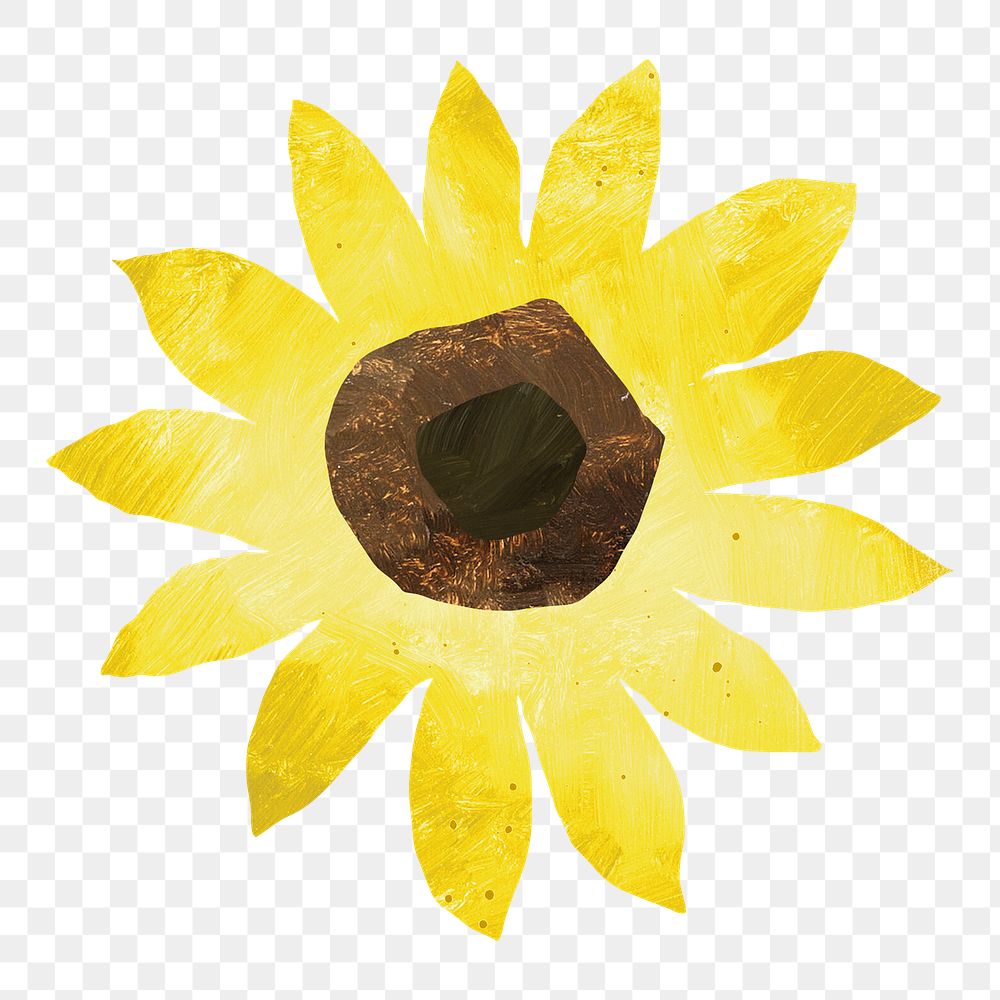 Sunflower  png, paper craft element, transparent background