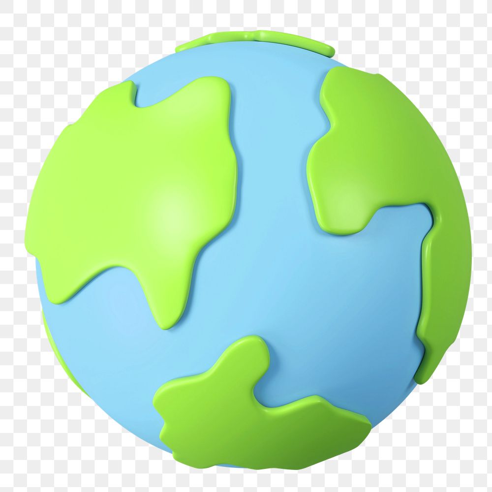 PNG 3D Earth globe, element illustration, transparent background