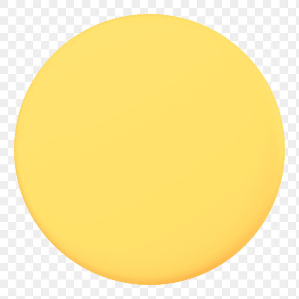 PNG 3D yellow circle, element illustration, transparent background