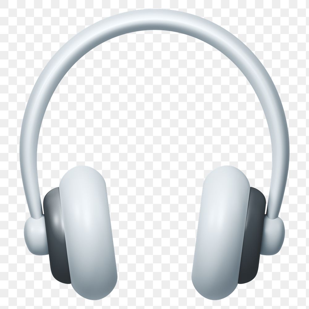 PNG 3D headphones, element illustration, transparent background