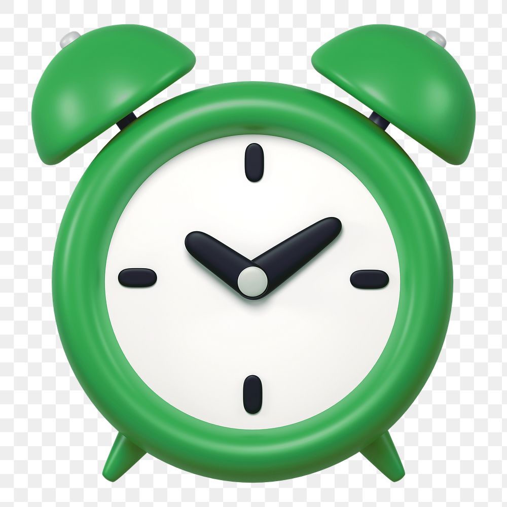 PNG 3D alarm clock, element illustration, transparent background